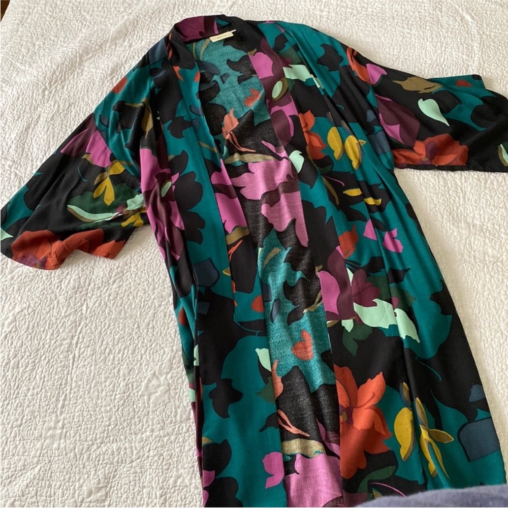 MAEVE -ANTHROPOLOGY Teal and Purple Kimono
